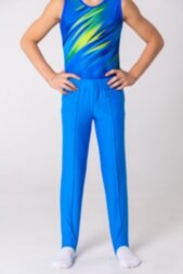 Gym pants.  Blue. With silicone band